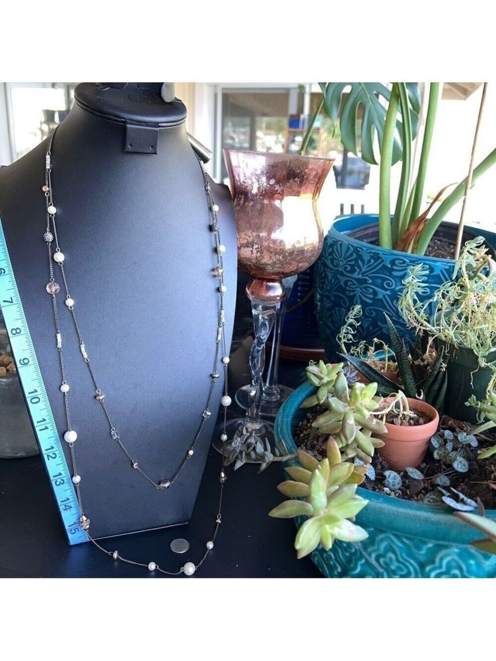 Loft Necklace Black Silver Pearl Crystal $18ea or Bundle3/$30